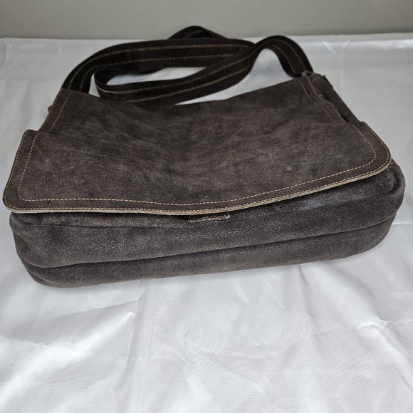 David King Distressed Leather Large Full Flap Messenger Bag Mailbag 16×11 Brown - Picture 4 of 14